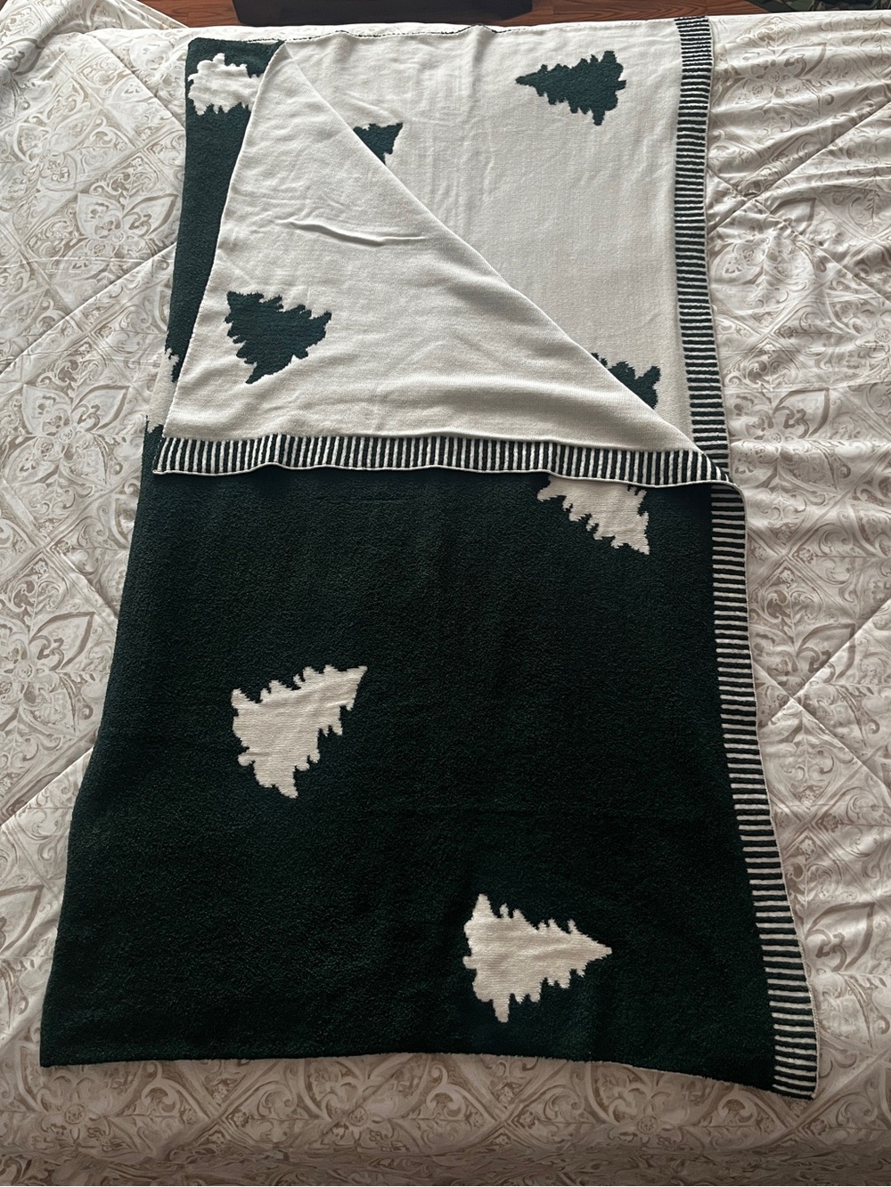 Lands’ End Christmas Trees Throw Blanket - NWOT